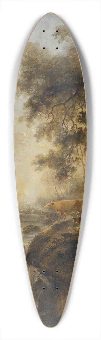 Elias Martin - Landscape with a Waterfall and Cattle 39.3 inch art pintail longboard deck