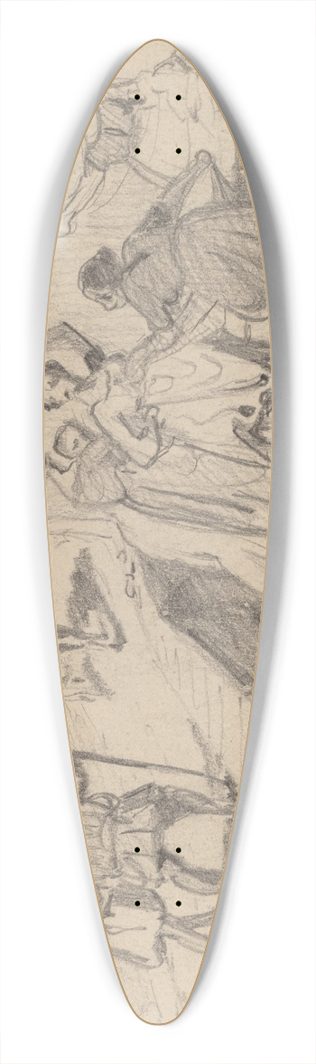 Elihu Vedder - Father and Son II 39.3 inch art pintail longboard deck