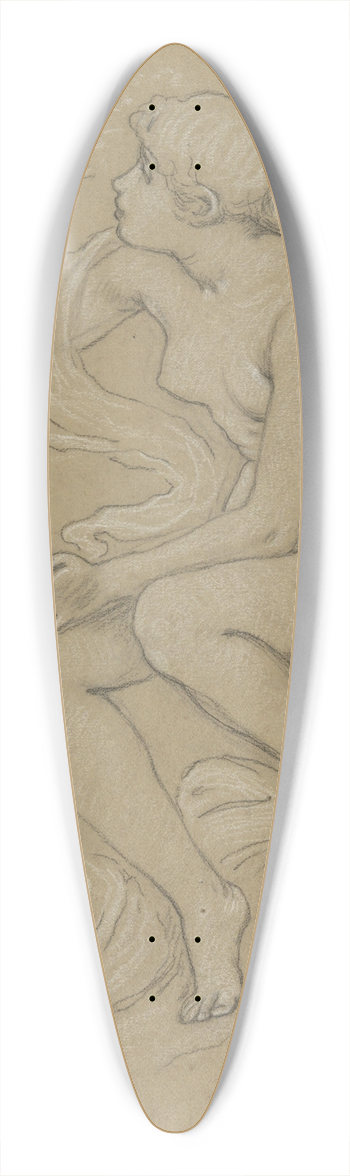Elihu Vedder - Study for Figure ofSpring 39.3 inch art pintail longboard deck