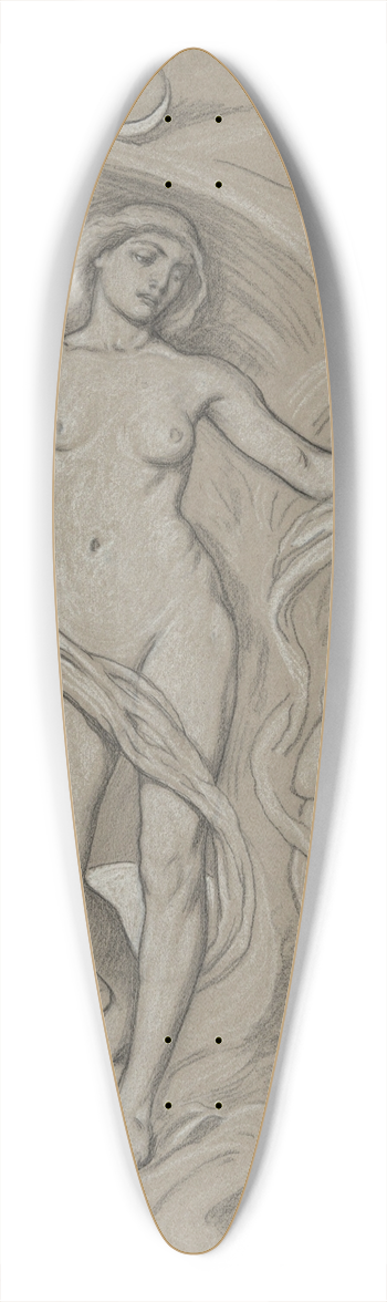 Elihu Vedder - Study forLuna 39.3 inch art pintail longboard deck