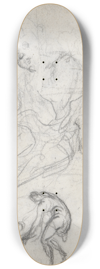 Jean-Franois Millet - Seated Child and OtherStudies 8.25 inch art skate deck