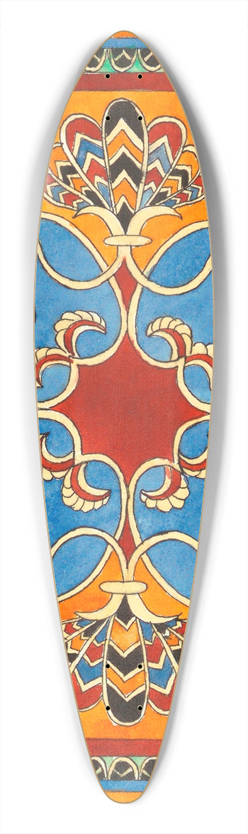 Elizabeth A. Nedwill - Assyrian Ornament 39.3 inch art pintail longboard deck