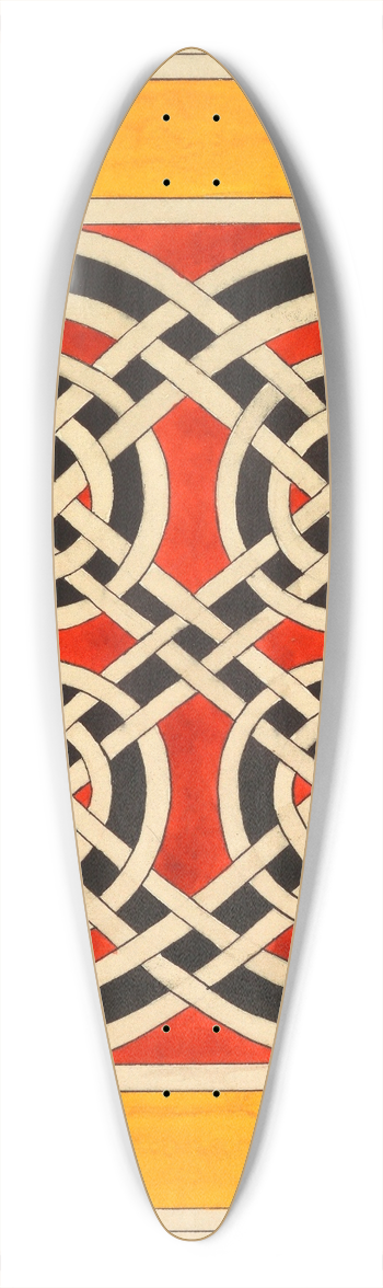 Elizabeth A. Nedwill - Celtic Ornament 39.3 inch art pintail longboard deck