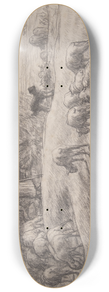 Jean-Franois Millet - The Shepherdess 8.25 inch art skate deck