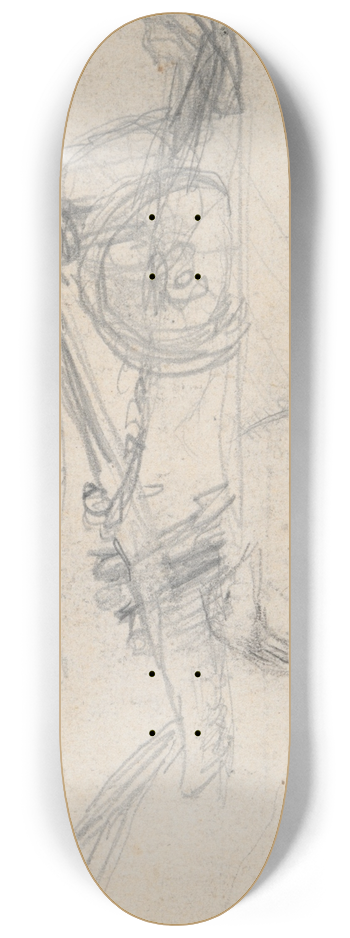 Jean-Franois Millet - Wheeled Plow and OtherStudies 8.25 inch art skate deck