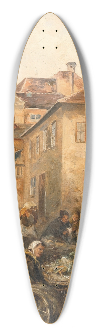Emil Barbarini - The Vegetable Market 39.3 inch art pintail longboard deck