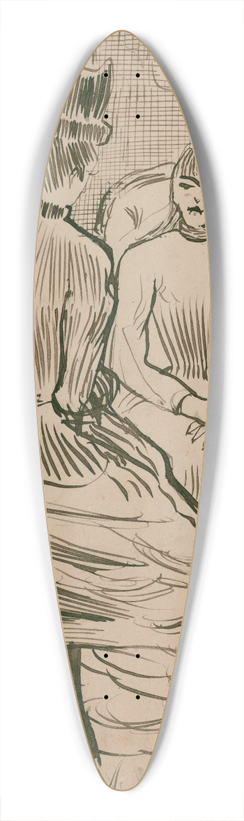 Emile Bernard - La Conversation 39.3 inch art pintail longboard deck