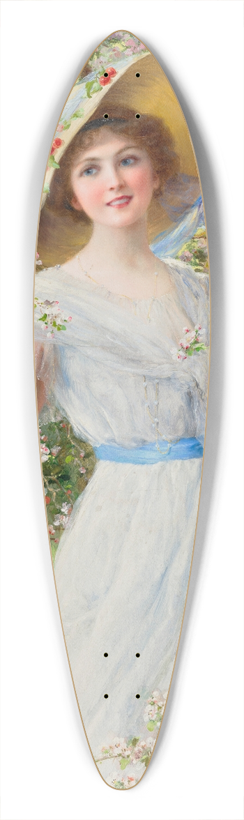 Emile Vernon - Cherry blossom 39.3 inch art pintail longboard deck
