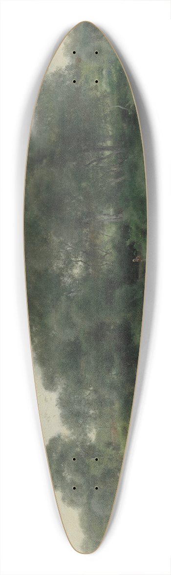 Emilio Snchez-Perrier - Stillness on a lily pond 39.3 inch art pintail longboard deck