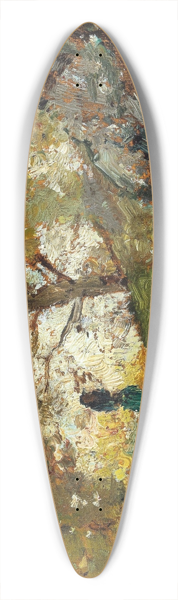Emil Jakob Schindler - Woodland Path with decorative figures 39.3 inch art pintail longboard deck