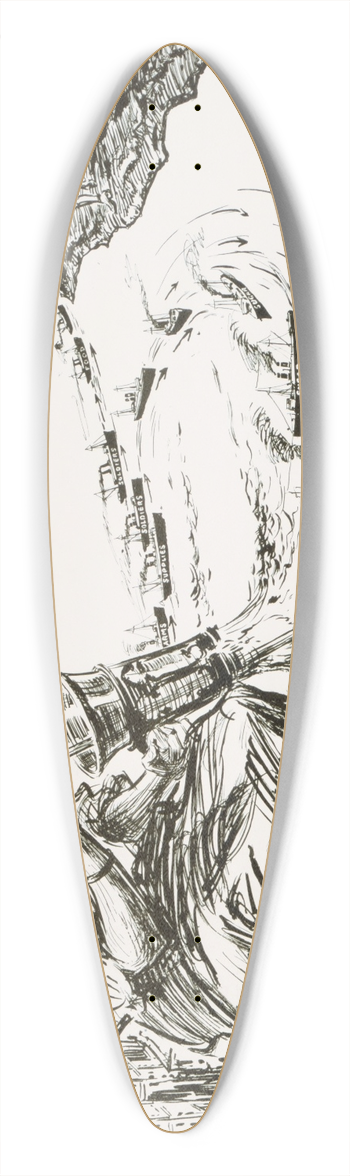 Ernest Fuhr - Sugar means ships 39.3 inch art pintail longboard deck