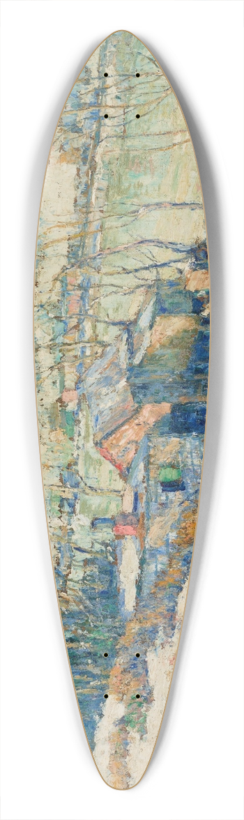 Ernest Lawson - Upper Harlem RiverWinter 39.3 inch art pintail longboard deck