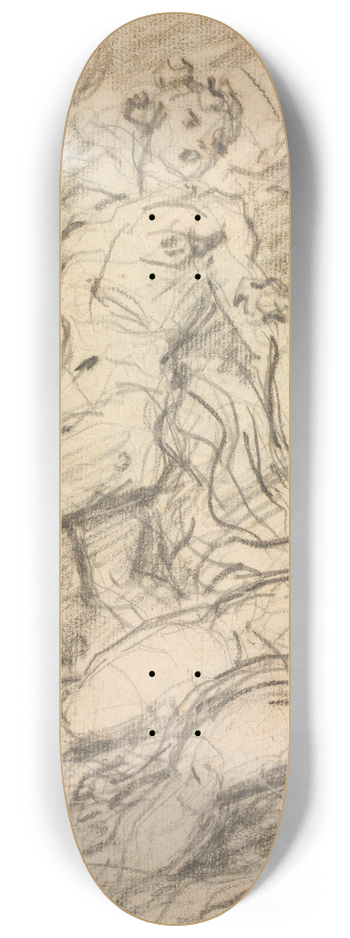 Jean-Honor Fragonard - Orpheus and Eurydice (recto) 8.25 inch art skate deck