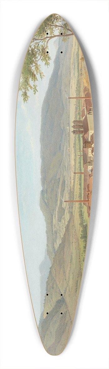 Ernst Gustav Doerell - View of a Factory in st nad Labem 39.3 inch art pintail longboard deck