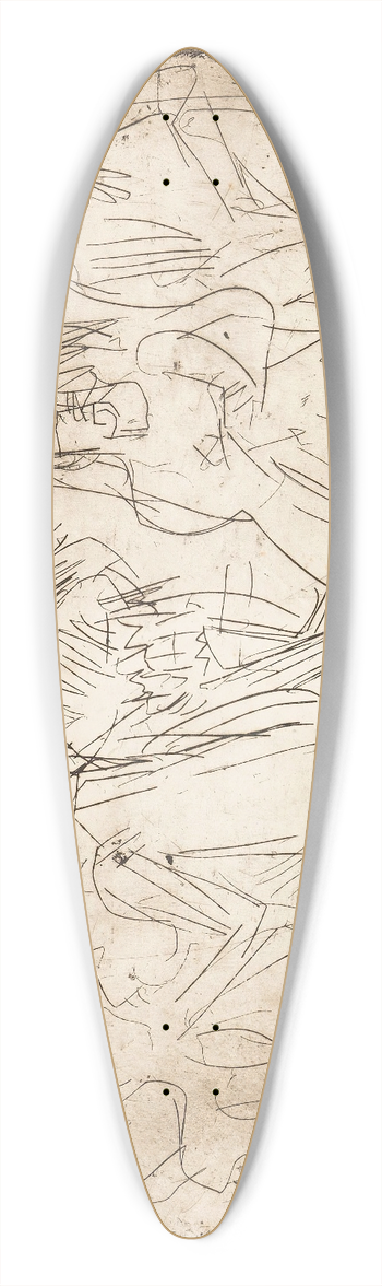 Ernst Ludwig Kirchner - Bauerntanz in der Sennhtte 39.3 inch art pintail longboard deck
