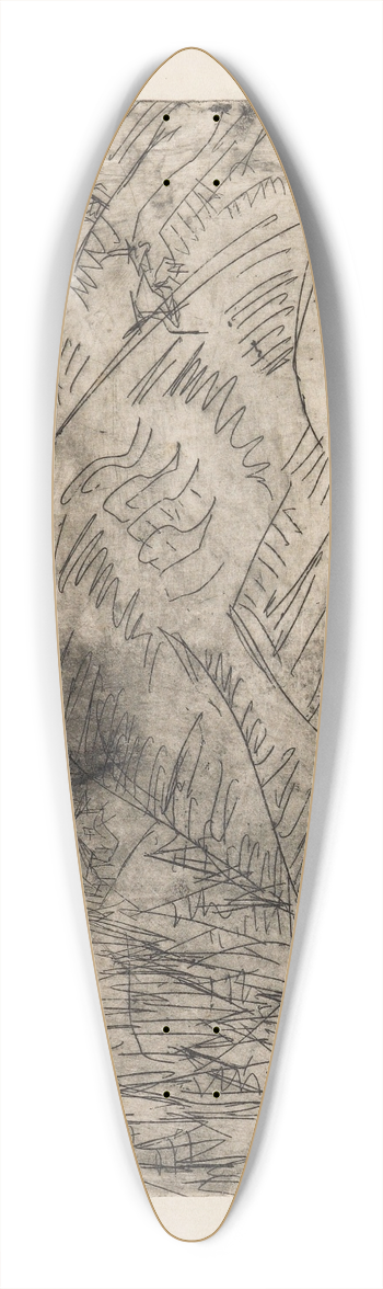 Ernst Ludwig Kirchner - Berghang mit Ziegen 39.3 inch art pintail longboard deck
