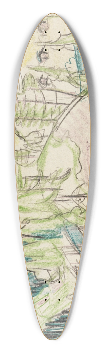 Ernst Ludwig Kirchner - Berglandschaft mit Tannen 39.3 inch art pintail longboard deck