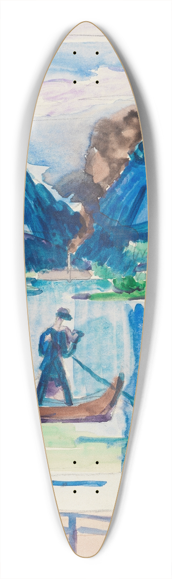 Ernst Ludwig Kirchner - Bergsee mit Ruderer 39.3 inch art pintail longboard deck