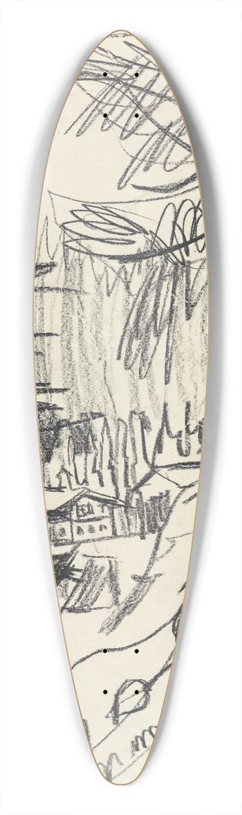 Ernst Ludwig Kirchner - Bergwald und Htten 39.3 inch art pintail longboard deck
