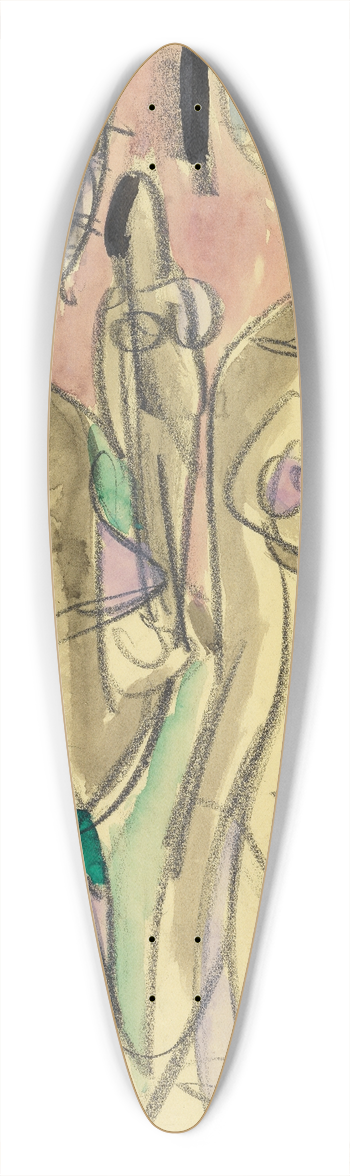 Ernst Ludwig Kirchner - Drei Akte im Wald 39.3 inch art pintail longboard deck