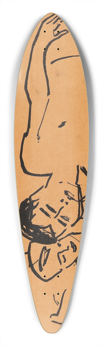 Ernst Ludwig Kirchner - Drei Personen 39.3 inch art pintail longboard deck