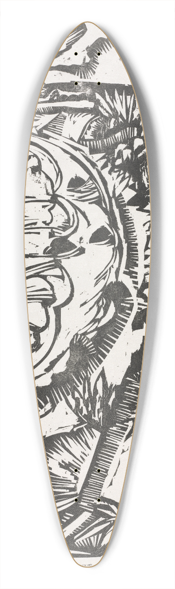 Ernst Ludwig Kirchner - Dune Landscape with a Curving Bay 39.3 inch art pintail longboard deck