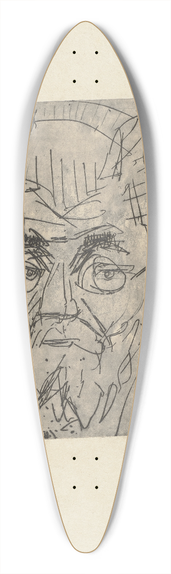Ernst Ludwig Kirchner - Kopf Prof. E K. 39.3 inch art pintail longboard deck