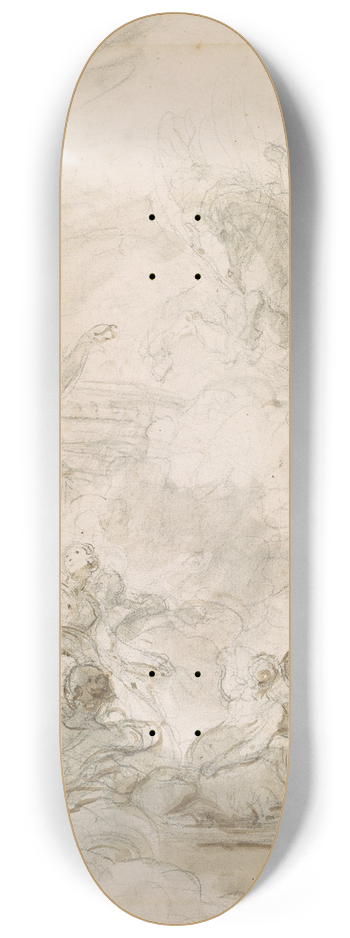 Jean-Honor Fragonard - With Logistillas Guidance, Ruggiero Masters the Hippogriff 8.25 inch art skate deck
