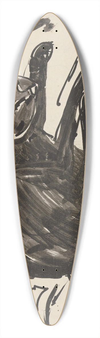 Ernst Ludwig Kirchner - Lying cat 39.3 inch art pintail longboard deck