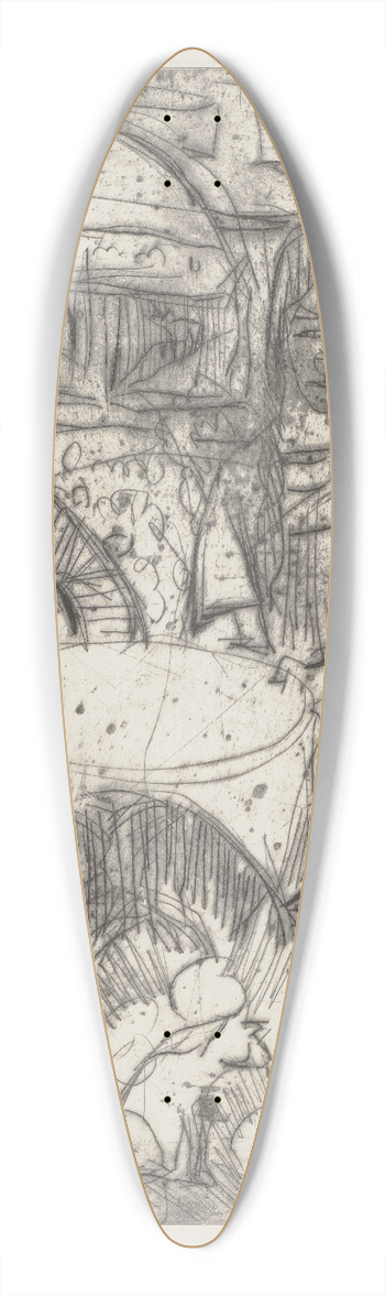 Ernst Ludwig Kirchner - Milieu Bosshardt 39.3 inch art pintail longboard deck