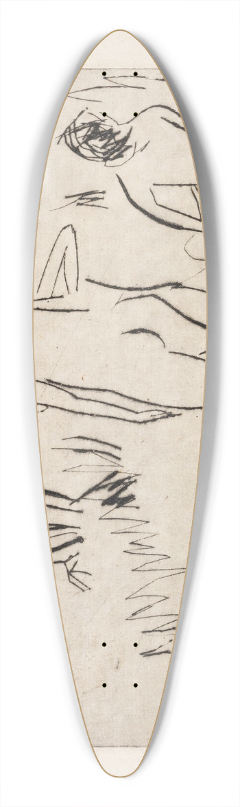 Ernst Ludwig Kirchner - Moritzburger Badende am Schilf 39.3 inch art pintail longboard deck