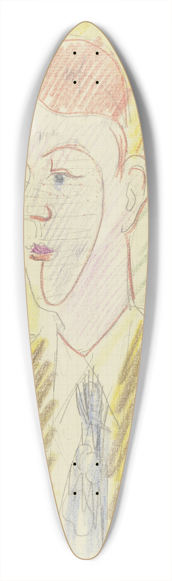 Ernst Ludwig Kirchner - Red-haired young man 39.3 inch art pintail longboard deck