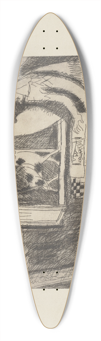 Ernst Ludwig Kirchner - Selbstbildnis im Atelier 39.3 inch art pintail longboard deck