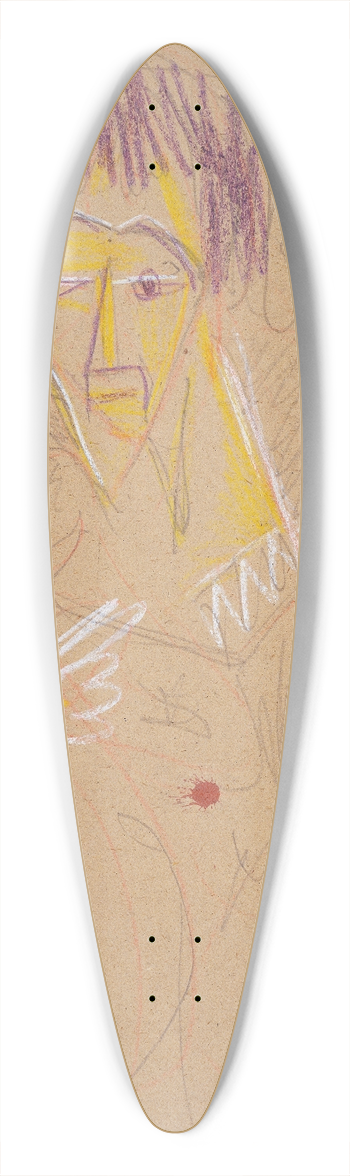 Ernst Ludwig Kirchner - Self-portrait, drawing 39.3 inch art pintail longboard deck