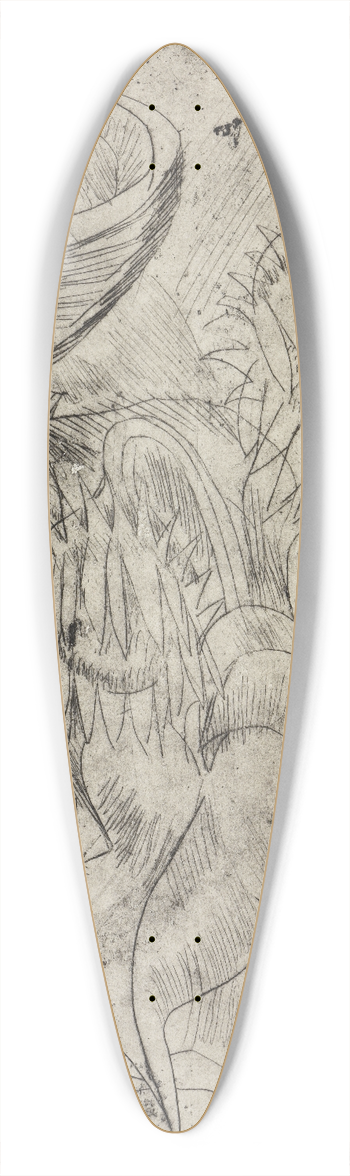 Ernst Ludwig Kirchner - Stillleben mit Sonnenblumen und Obstschale 39.3 inch art pintail longboard deck