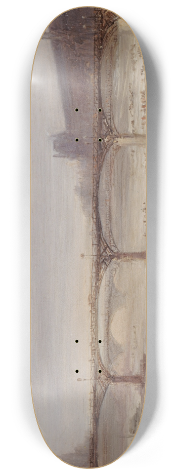 Jean-Jacques Champin - La Seine et le Pont des Arts, en janvier 1848 8.25 inch art skate deck