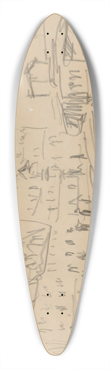 Ernst Ludwig Kirchner - Strassenbahn in Dresden 39.3 inch art pintail longboard deck