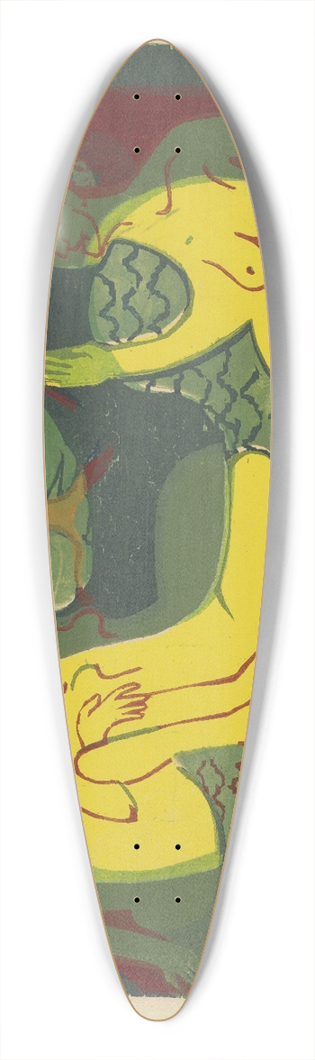 Ernst Ludwig Kirchner - Three Nudes in the Forest 39.3 inch art pintail longboard deck