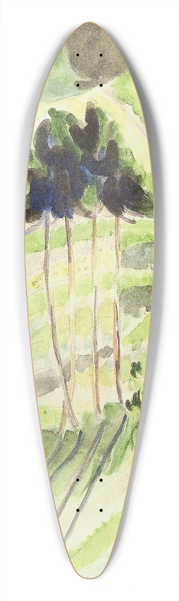 Ernst Ludwig Kirchner - trees 39.3 inch art pintail longboard deck