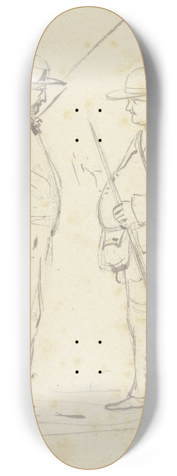 Jean-Jacques de Boissieu - A hunter and an angler 8.25 inch art skate deck