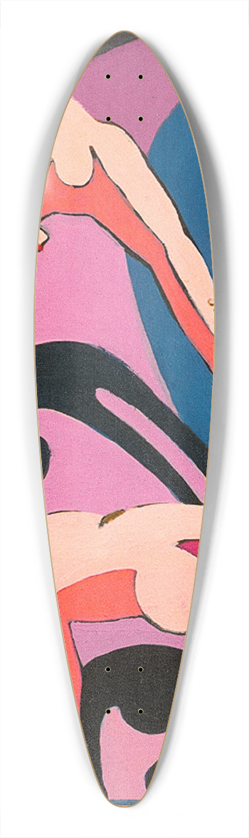Ernst Ludwig Kirchner - two acrobats 39.3 inch art pintail longboard deck