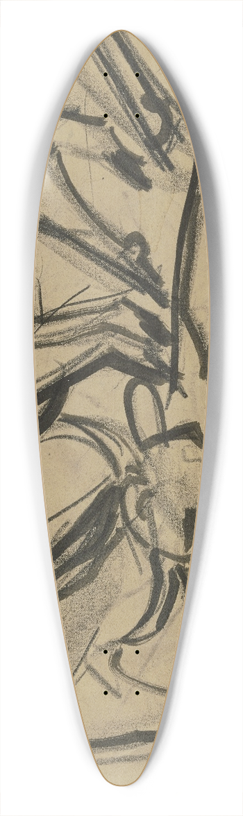 Ernst Ludwig Kirchner - Two cows 39.3 inch art pintail longboard deck