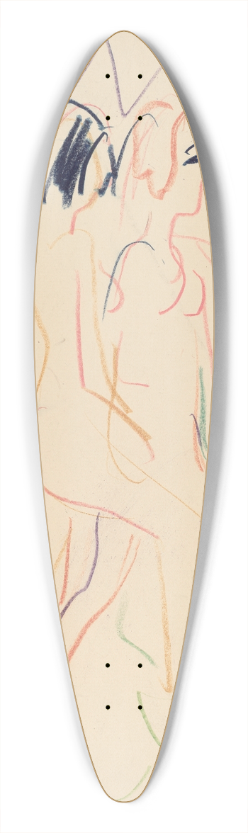 Ernst Ludwig Kirchner - Two Nudes in a Forest 39.3 inch art pintail longboard deck