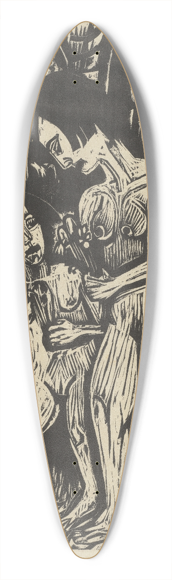 Ernst Ludwig Kirchner - Zwei nackte Mdchen mit Blumen 39.3 inch art pintail longboard deck