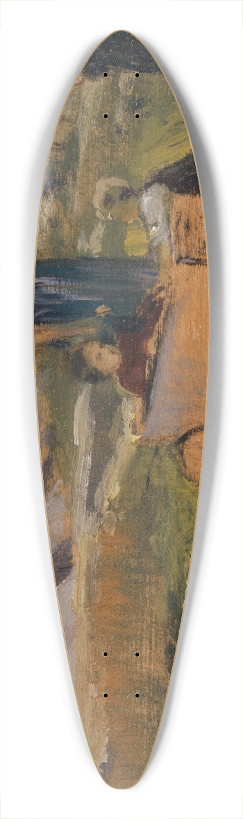 Ernst Stckelberg - Children Playing on a Meadow 39.3 inch art pintail longboard deck