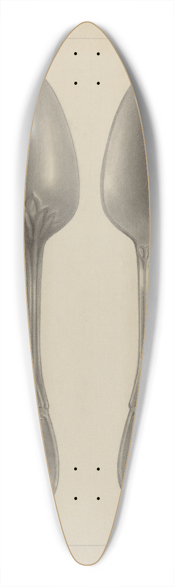 Eugene Barrell - Pewter Spoon 39.3 inch art pintail longboard deck