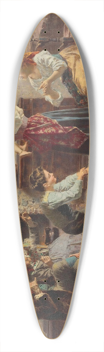Eugenio Zampighi - Bath Time 39.3 inch art pintail longboard deck