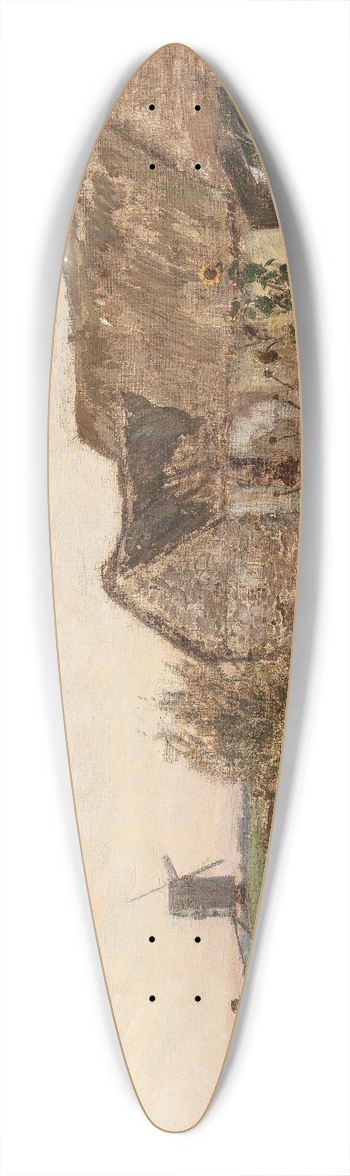 Eugen Jettel - Bauernhuser mit Windmhle 39.3 inch art pintail longboard deck