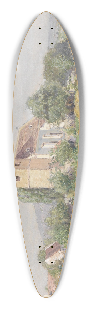 Eugen Jettel - Kirche in Staatz 39.3 inch art pintail longboard deck