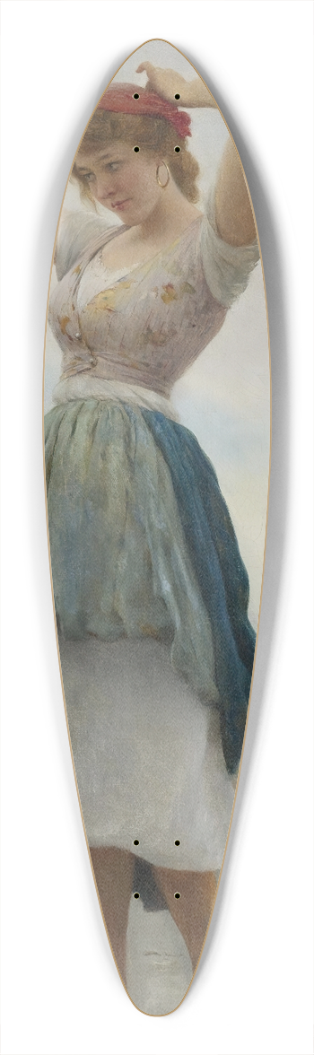 Eugen von Blaas - On the Beach 39.3 inch art pintail longboard deck